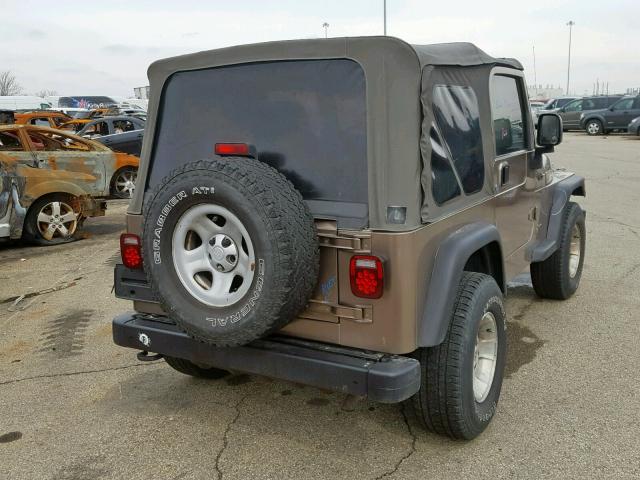 1J4FA29194P736697 - 2004 JEEP WRANGLER / TAN photo 4