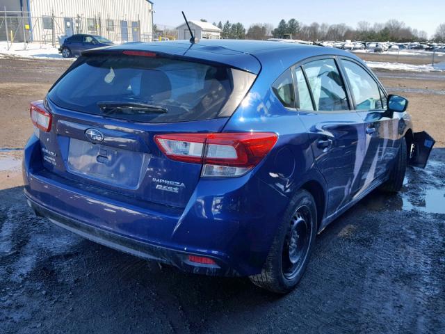 4S3GTAA61H3733893 - 2017 SUBARU IMPREZA BLUE photo 4