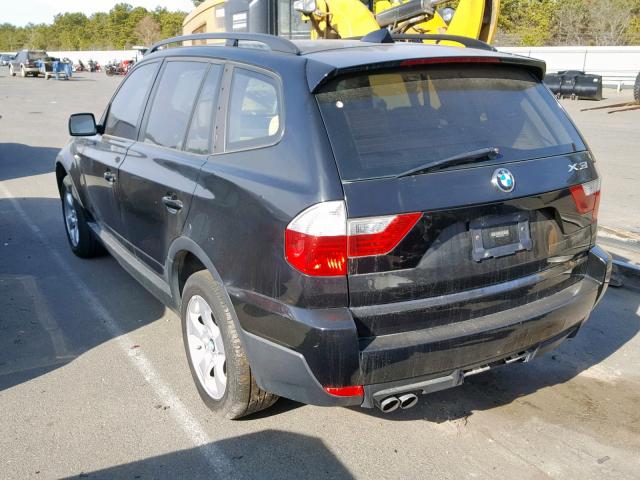 WBXPC93478WJ23072 - 2008 BMW X3 3.0SI BLACK photo 3