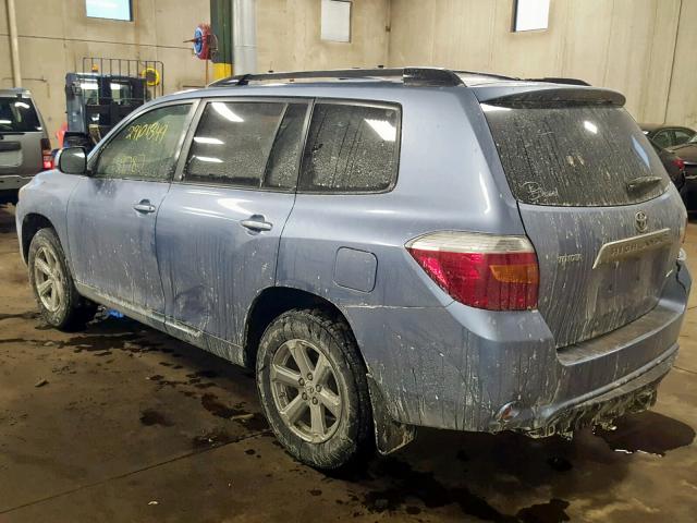 JTEES41A482048448 - 2008 TOYOTA HIGHLANDER BLUE photo 3