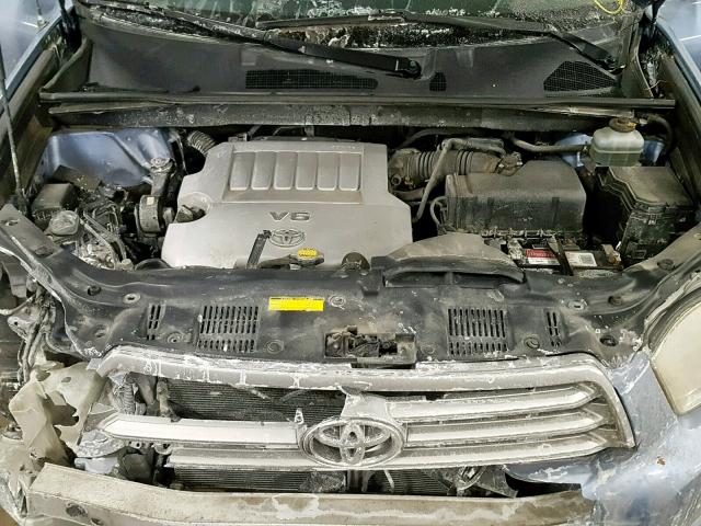 JTEES41A482048448 - 2008 TOYOTA HIGHLANDER BLUE photo 7