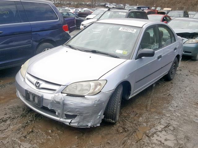 2HGES16355H541590 - 2005 HONDA CIVIC DX V SILVER photo 2