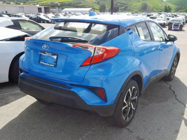 JTNKHMBX3K1034347 - 2019 TOYOTA C-HR XLE BLUE photo 4