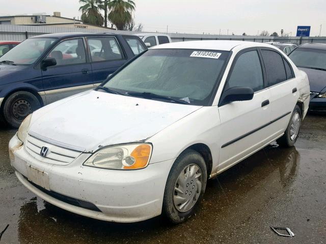 2HGES15132H559291 - 2002 HONDA CIVIC DX WHITE photo 2