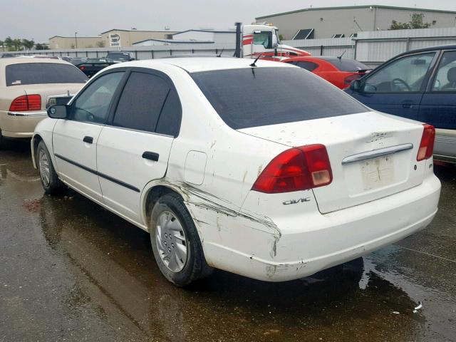 2HGES15132H559291 - 2002 HONDA CIVIC DX WHITE photo 3