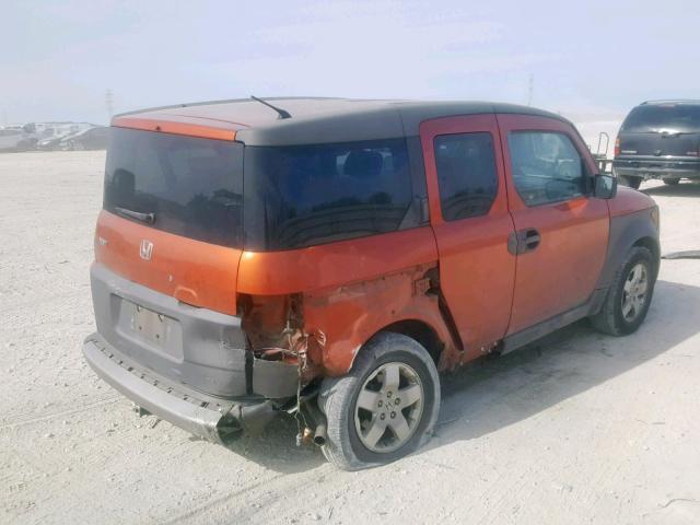 5J6YH17593L014253 - 2003 HONDA ELEMENT EX ORANGE photo 4