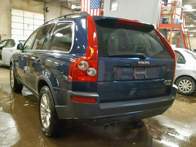 YV1CZ91H641057597 - 2004 VOLVO XC90 T6 BLUE photo 3