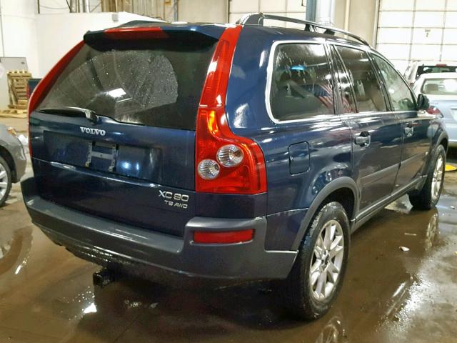 YV1CZ91H641057597 - 2004 VOLVO XC90 T6 BLUE photo 4