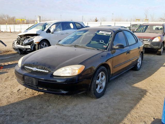 1FAFP55U61G220448 - 2001 FORD TAURUS SES BLACK photo 2