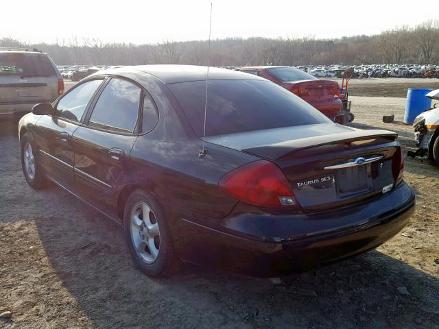 1FAFP55U61G220448 - 2001 FORD TAURUS SES BLACK photo 3