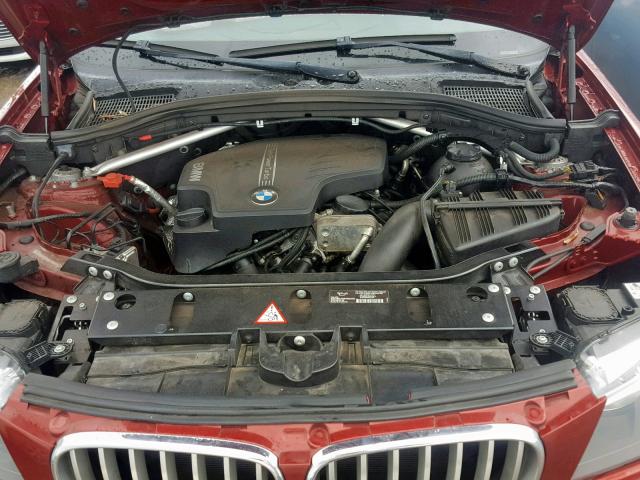5UXWX9C58E0D27322 - 2014 BMW X3 XDRIVE2 RED photo 7