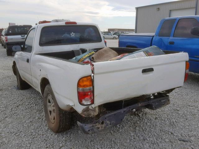 5TENL42NX1Z825865 - 2001 TOYOTA TACOMA WHITE photo 3