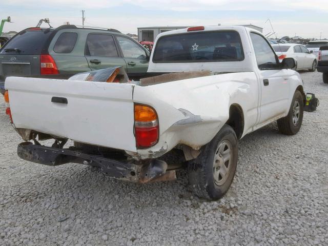 5TENL42NX1Z825865 - 2001 TOYOTA TACOMA WHITE photo 4