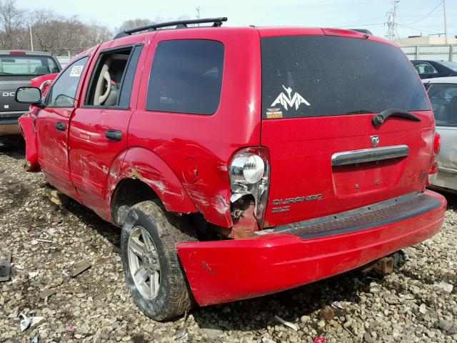 1D4HB48D45F546139 - 2005 DODGE DURANGO SL RED photo 3