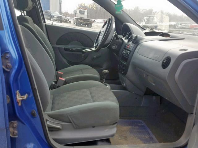 KL1TD52645B329643 - 2005 CHEVROLET AVEO BASE Көк фото 5