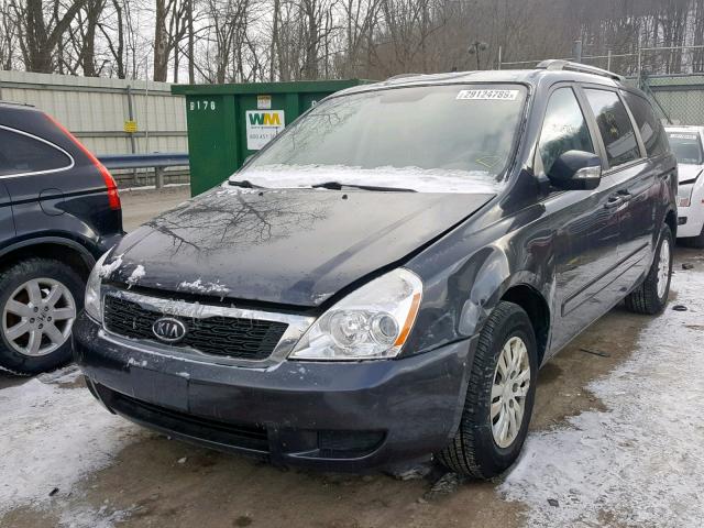 KNDMG4C73C6473812 - 2012 KIA SEDONA LX GRAY photo 2