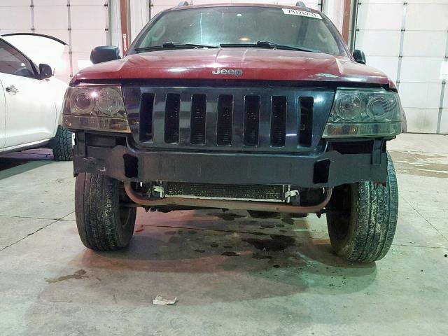 1J4GW48S14C372858 - 2004 JEEP GRAND CHER MAROON photo 9