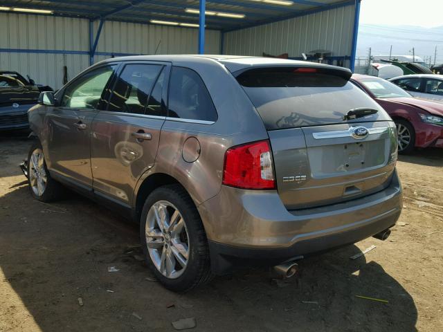 2FMDK4KC1DBE30131 - 2013 FORD EDGE LIMIT BROWN photo 3