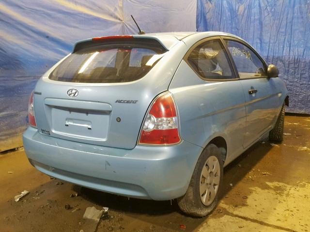 KMHCM36C97U036434 - 2007 HYUNDAI ACCENT GS BLUE photo 4