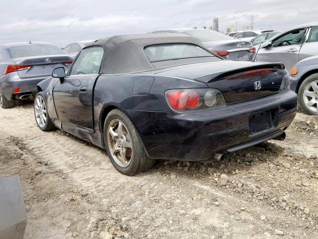 JHMAP11402T003391 - 2002 HONDA S2000 BLACK photo 3