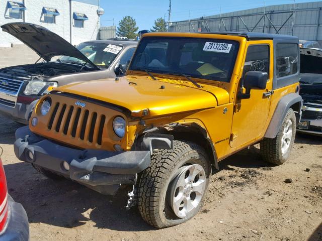 1C4AJWAG0EL258668 - 2014 JEEP WRANGLER S ORANGE photo 2