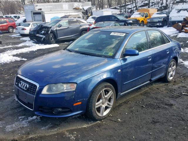 WAUDF78E68A075605 - 2008 AUDI A4 2.0T QU BLUE photo 2