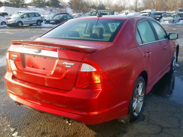 3FAHP0DC1AR300009 - 2010 FORD FUSION SPO RED photo 4