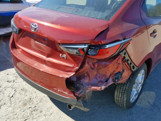 3MYDLBYV3JY326131 - 2018 TOYOTA YARIS IA RED photo 9