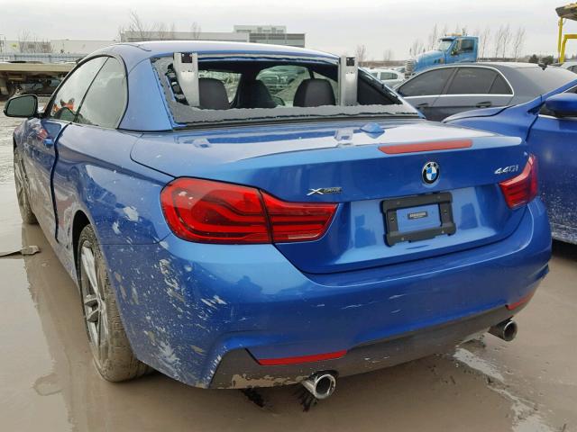 WBA4Z7C54JEA33188 - 2018 BMW 440XI BLUE photo 3
