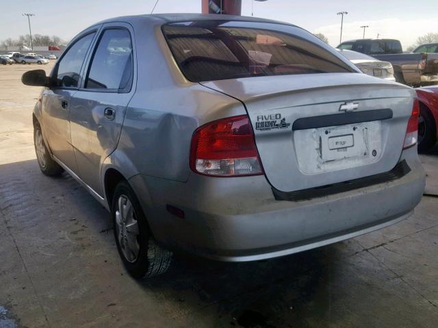 KL1TD52674B128995 - 2004 CHEVROLET AVEO SILVER photo 3