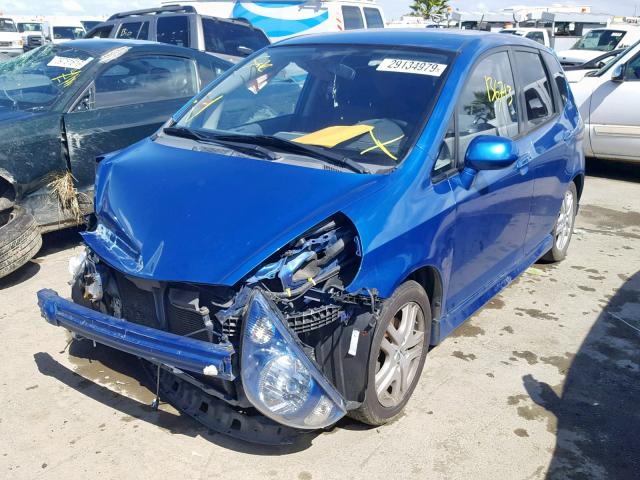 JHMGD38678S062684 - 2008 HONDA FIT SPORT BLUE photo 2