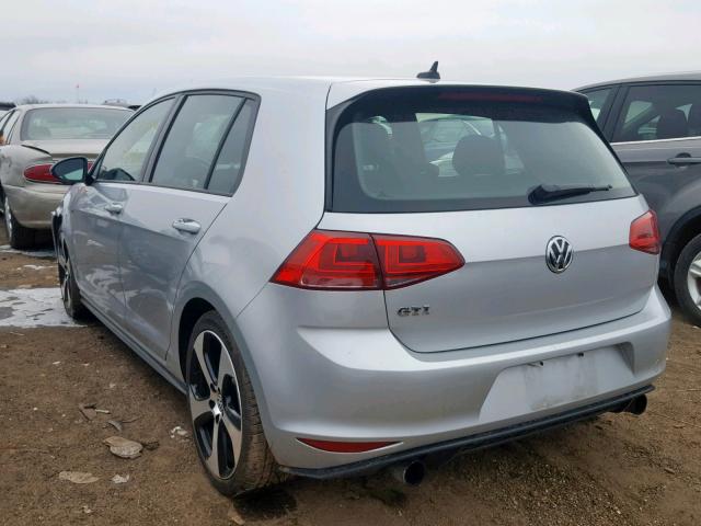 3VW4T7AU9GM013286 - 2016 VOLKSWAGEN GTI S/SE SILVER photo 3