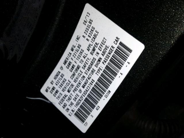 1HGCR2F5XDA237646 - 2013 HONDA ACCORD SPO Graphit Foto 10
