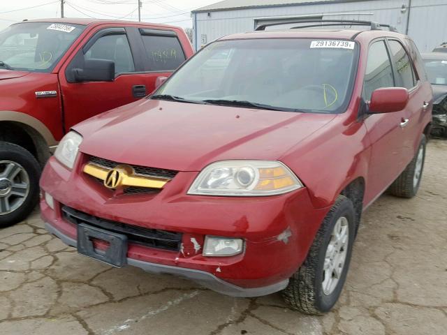 2HNYD18684H514177 - 2004 ACURA MDX TOURIN BURGUNDY photo 2