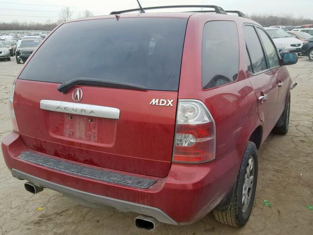 2HNYD18684H514177 - 2004 ACURA MDX TOURIN BURGUNDY photo 4