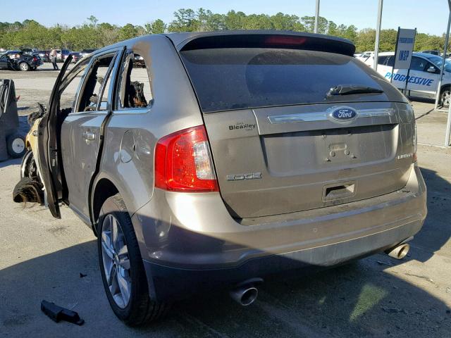 2FMDK3KCXDBC91322 - 2013 FORD EDGE LIMIT GRAY photo 3