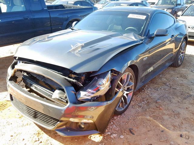 1FA6P8CF1F5337072 - 2015 FORD MUSTANG GT GRAY photo 2