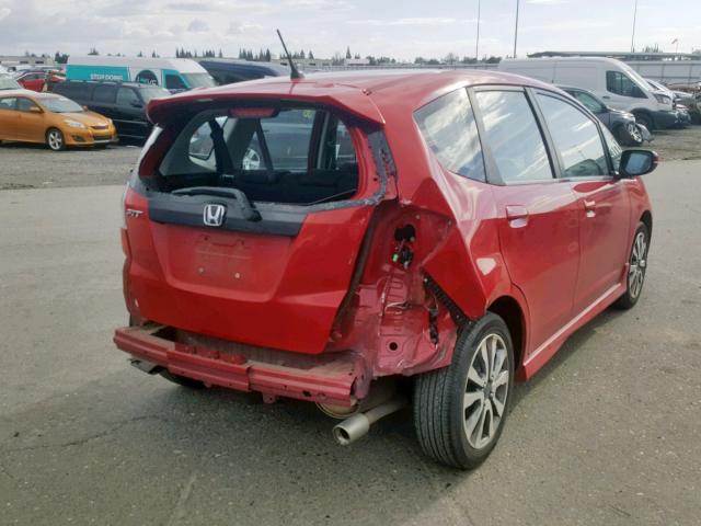 JHMGE8H53DC054779 - 2013 HONDA FIT SPORT RED photo 4