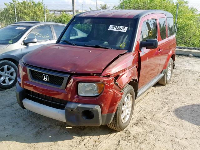 5J6YH187X6L013262 - 2006 HONDA ELEMENT EX RED photo 2