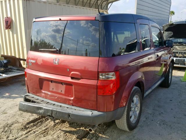 5J6YH187X6L013262 - 2006 HONDA ELEMENT EX RED photo 4