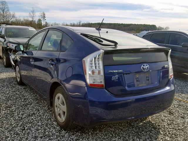 JTDKN3DU0B0281888 - 2011 TOYOTA PRIUS BLUE photo 3