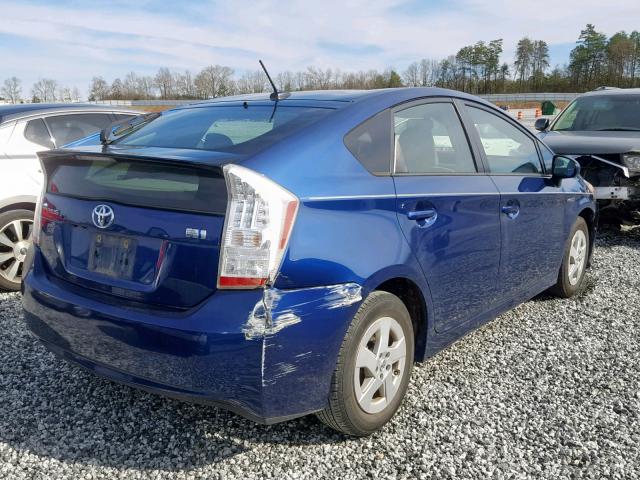 JTDKN3DU0B0281888 - 2011 TOYOTA PRIUS BLUE photo 4