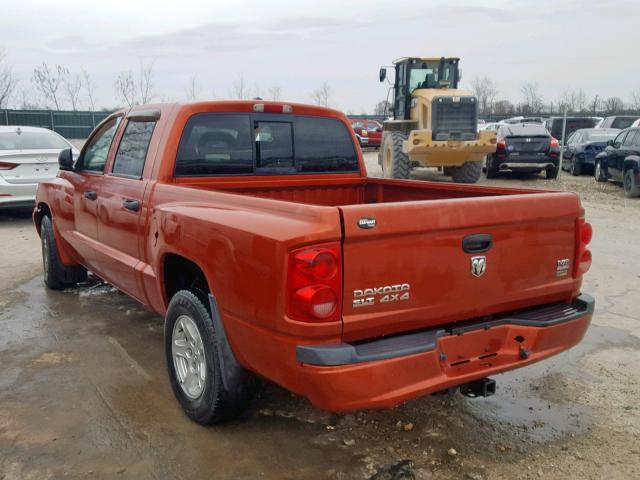 1D7HW48P17S263421 - 2007 DODGE DAKOTA QUA ORANGE photo 3