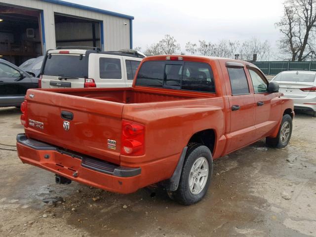 1D7HW48P17S263421 - 2007 DODGE DAKOTA QUA ORANGE photo 4