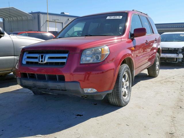 5FNYF18446B023239 - 2006 HONDA PILOT EX RED photo 2