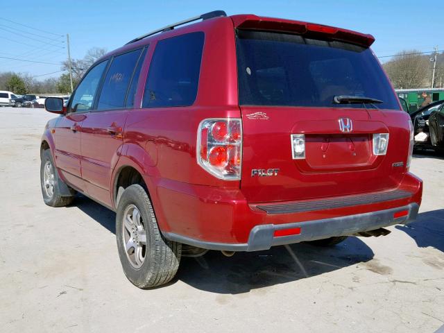 5FNYF18446B023239 - 2006 HONDA PILOT EX RED photo 3