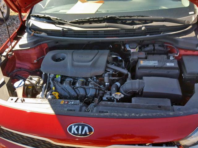 3KPA24AB5KE160570 - 2019 KIA RIO S RED photo 7