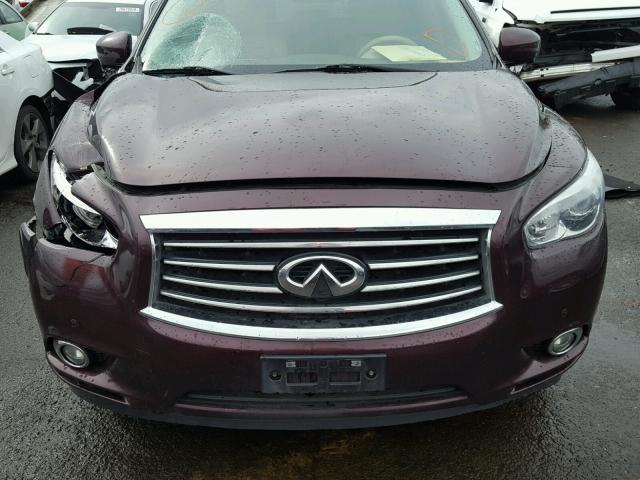 5N1AL0MM4DC345122 - 2013 INFINITI JX35 BASE BURGUNDY photo 9