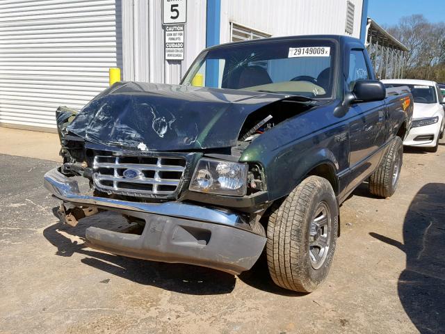 1FTYR10C81TA27388 - 2001 FORD RANGER GREEN photo 2