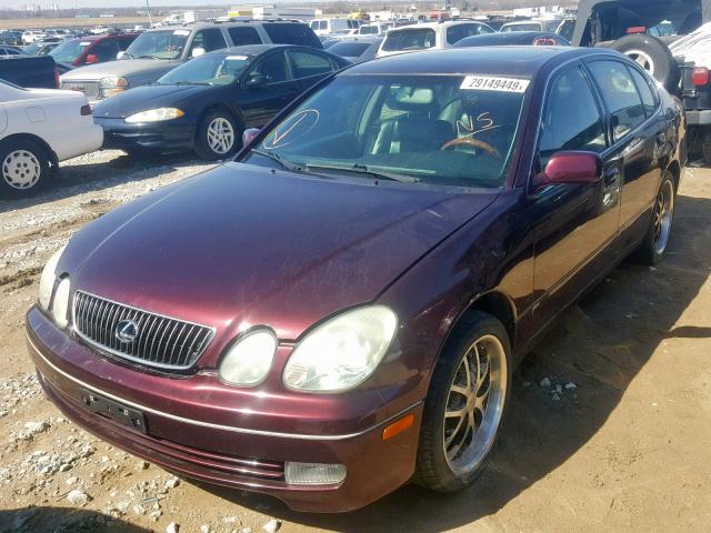 JT8BL69S320008358 - 2002 LEXUS GS 430 BURGUNDY photo 2